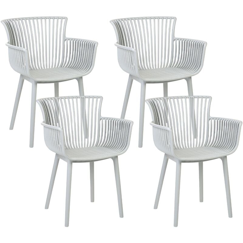 Set of 4 Garden Chairs PESARO Light Grey
