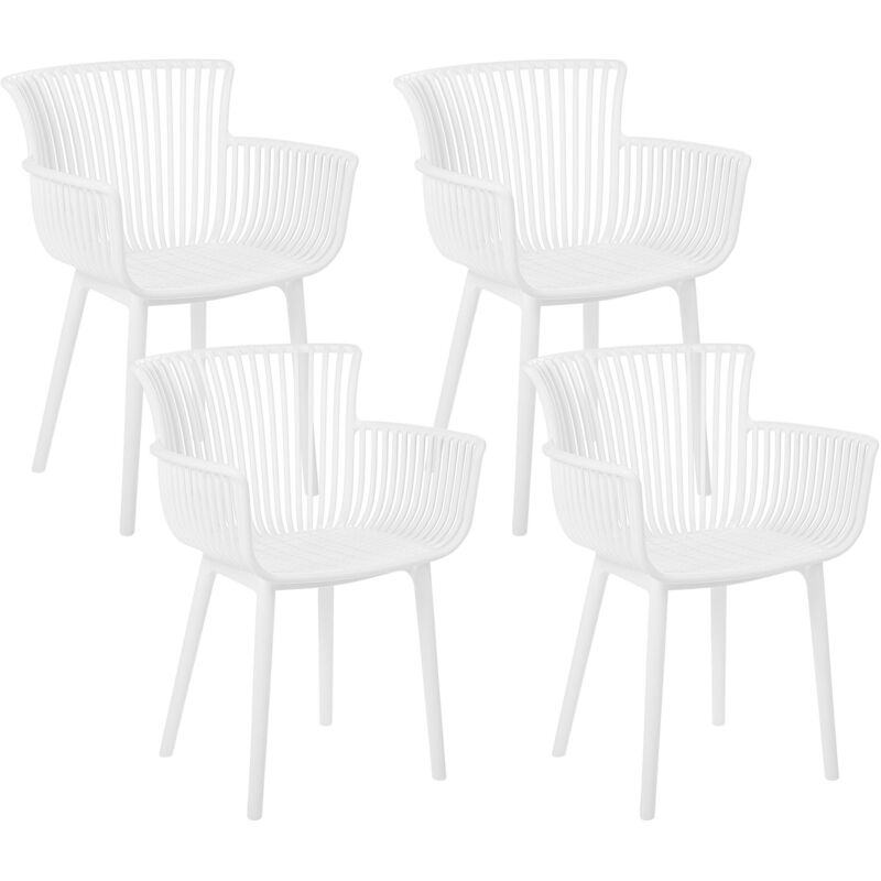 Set of 4 Garden Chairs PESARO White