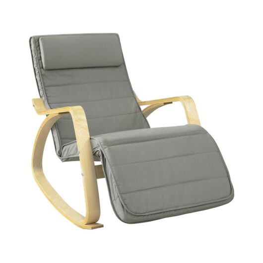 Sobuy - Armchair Rocking Nursing Chair Recliner Adjustable Footrest & Removable Cushion Monther's Choice,FST16-DG