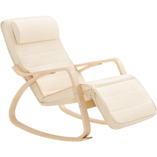 Sobuy - Armchair Rocking Nursing Chair Recliner Adjustable Footrest & Removable Cushion Monther's Choice,FST16-W