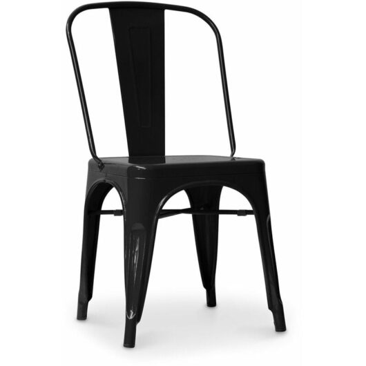 Steel Dining Chair - Industrial Design - New Edition - Stylix Black