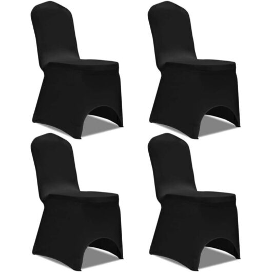 Stretch Chair Cover 4 pcs Black vidaXL