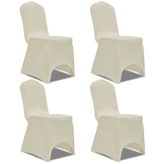 Stretch Chair Cover 4 pcs Cream vidaXL