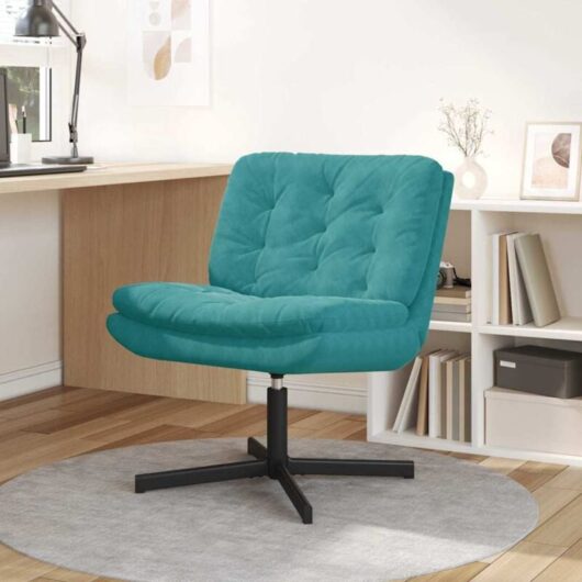 Swivel Relaxing Chair Other Turquoise 63 x 75 x 76 cm Velvet Vidaxl