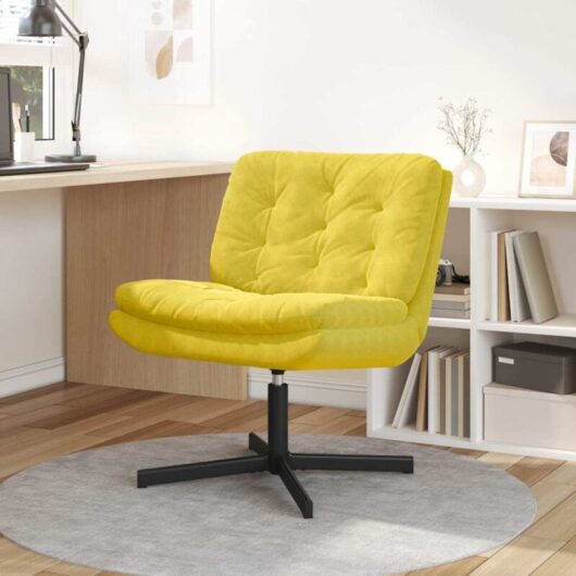 Swivel Relaxing Chair Other Yellow 63 x 75 x 76 cm Velvet Vidaxl