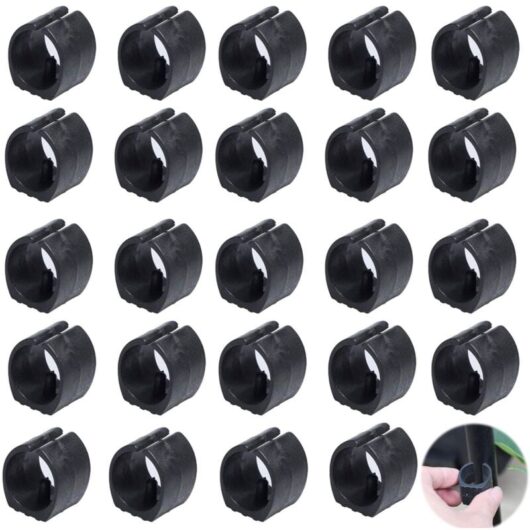 Tinor - Plastic chair tube clamp pad, plastic chair U-shaped chair leg pad, chair leg pad, round tube fastener 24 pieces (25 mm)