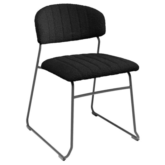 Torquay Fabric Bedroom Side Chair In Black