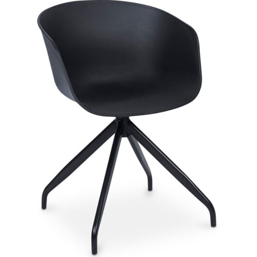 Upholstered Office Chair with Armrests - Black Design Desk Chair - Jodie - Joan