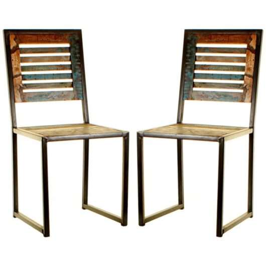 Utica Satin Lacquer Wooden Dining Chairs In Pair