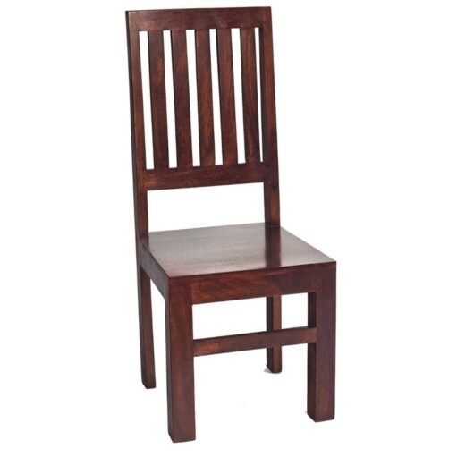 Verty Furniture - Dakota Mango Dining Chair High Slat Back (pair) - Dark Wood