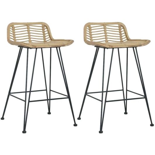 Vidaxl - Bar Chairs 2 pcs Natural Rattan