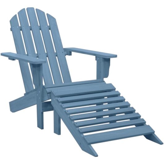 Vidaxl - Garden Adirondack Chair with Ottoman Solid Fir Wood Blue