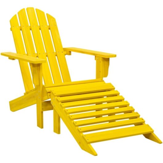 Vidaxl - Garden Adirondack Chair with Ottoman Solid Fir Wood Yellow