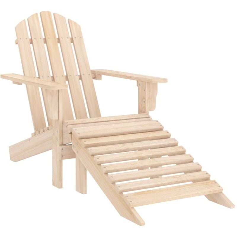 Vidaxl - Garden Adirondack Chair with Ottoman Solid Fir Wood