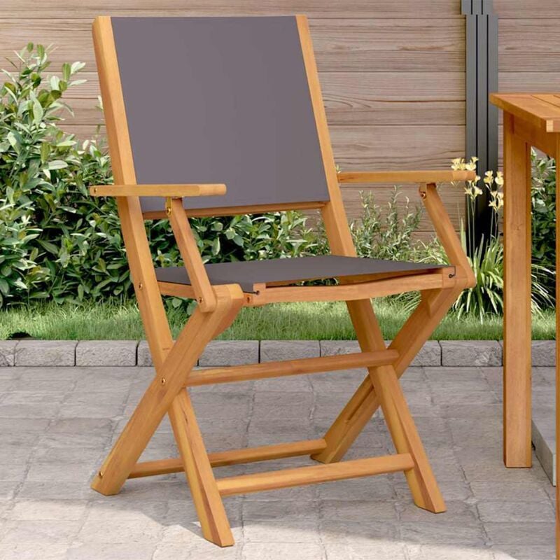 Vidaxl - Garden Chairs 2 pcs Anthracite Solid Wood Acacia and Fabric