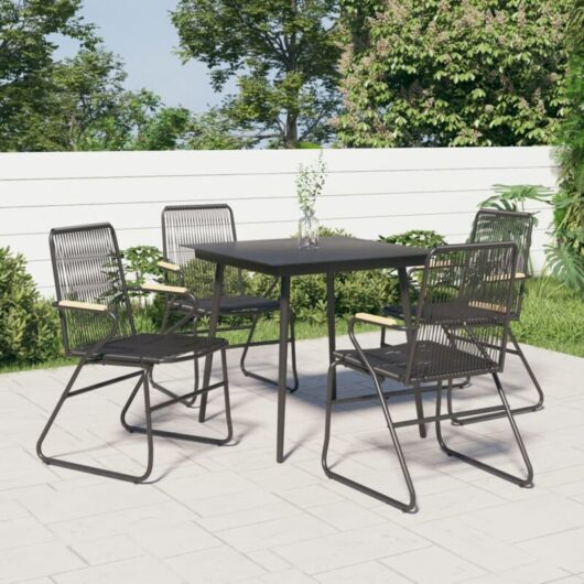 Vidaxl - Garden Chairs 4 pcs Black 58x59x85.5 cm pvc Rattan
