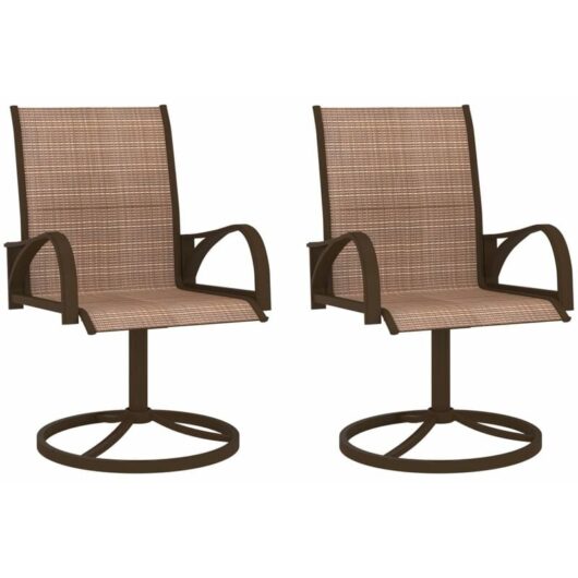 Vidaxl - Garden Swivel Chairs 2 pcs Textilene and Steel Brown