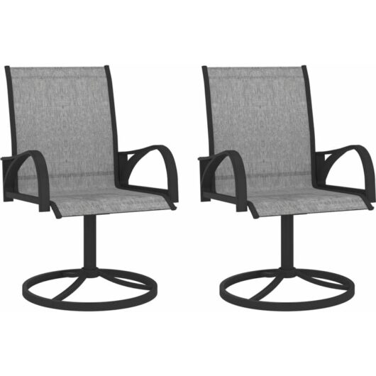 Vidaxl - Garden Swivel Chairs 2 pcs Textilene and Steel Grey