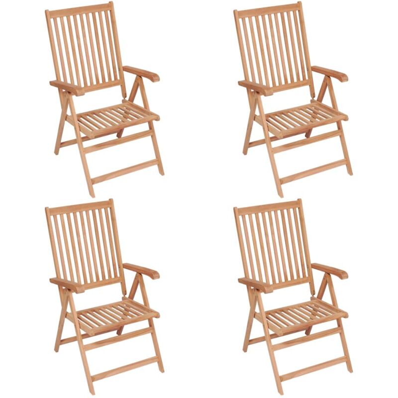 Vidaxl - Reclining Garden Chairs 4 pcs Solid Teak Wood