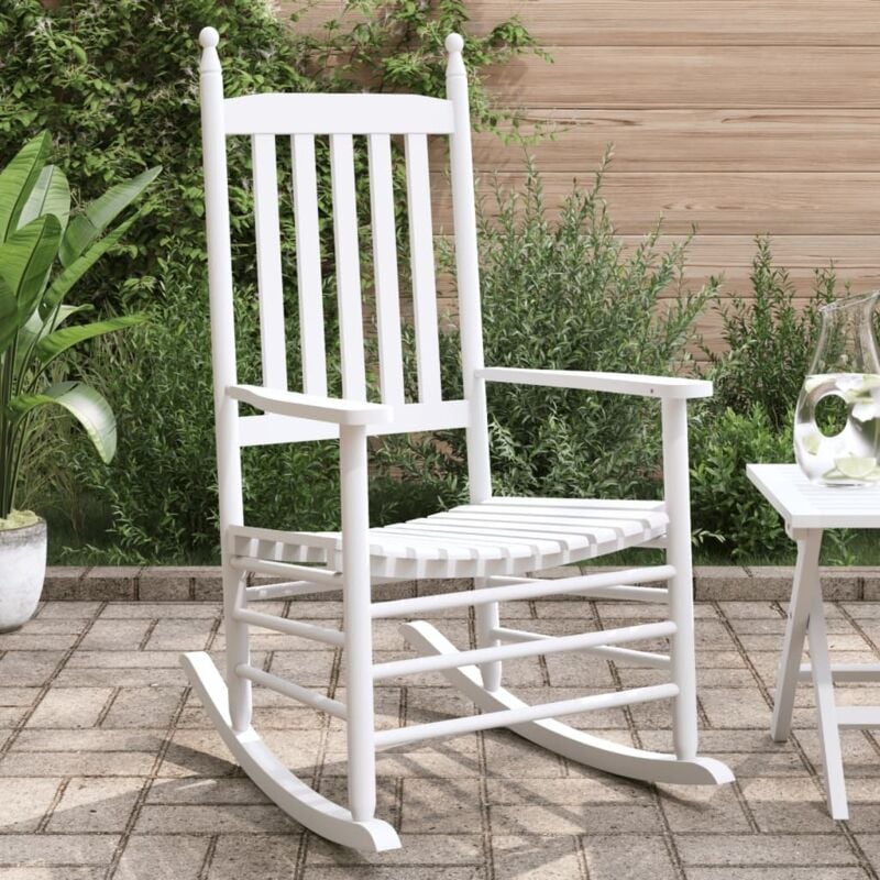 Vidaxl - Rocking Chairs with Curved Seats 2 pcs White Solid Wood Fir
