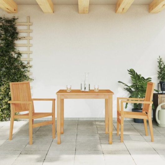 Vidaxl - Stackable Garden Chairs 2 pcs 56.5x57.5x91 cm Solid Wood Teak