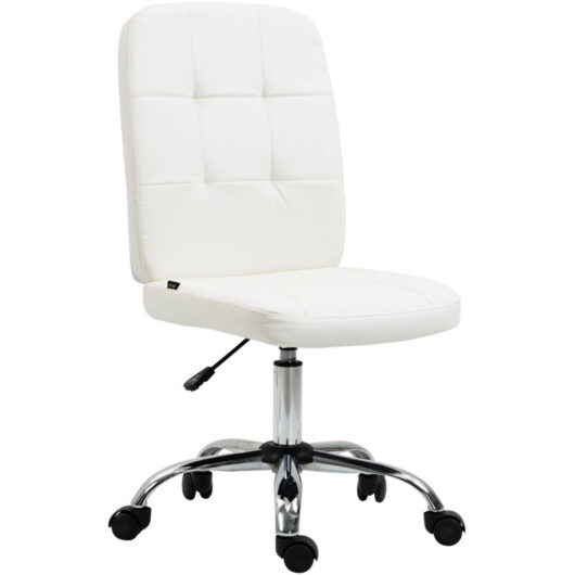 Vinsetto - Curved Back Home Office Chair with Adjustable Height White