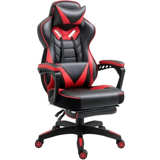 Vinsetto - Gaming Chair Ergonomic Reclining Manual Footrest Wheels Red