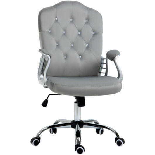 Vinsetto - Home Office Chair with Adjustable Height Tilt Function Grey