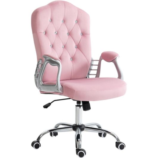 Vinsetto - Home Office Chair with Adjustable Height Tilt Function Pink