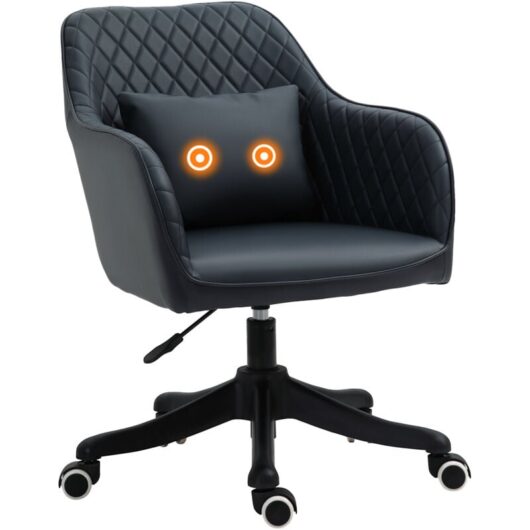 Vinsetto - Office Chair with Rechargeable Vibration Massage Lumbar Pillow, Wheels Blue