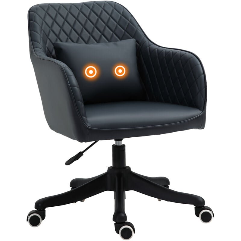 Vinsetto - Office Chair with Rechargeable Vibration Massage Lumbar Pillow, Wheels Blue