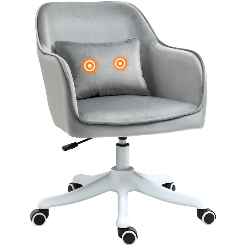 Vinsetto - Office Chair with Rechargeable Vibration Massage Lumbar Pillow, Wheels Grey