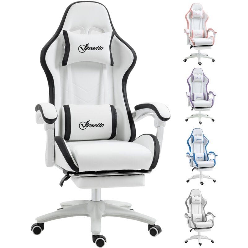 Vinsetto - Racing Style Gaming Chair with Reclining Function Footrest Black