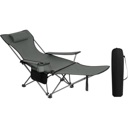 WOLTU 1x Folding Camping Chair with Carrying Bag Grey