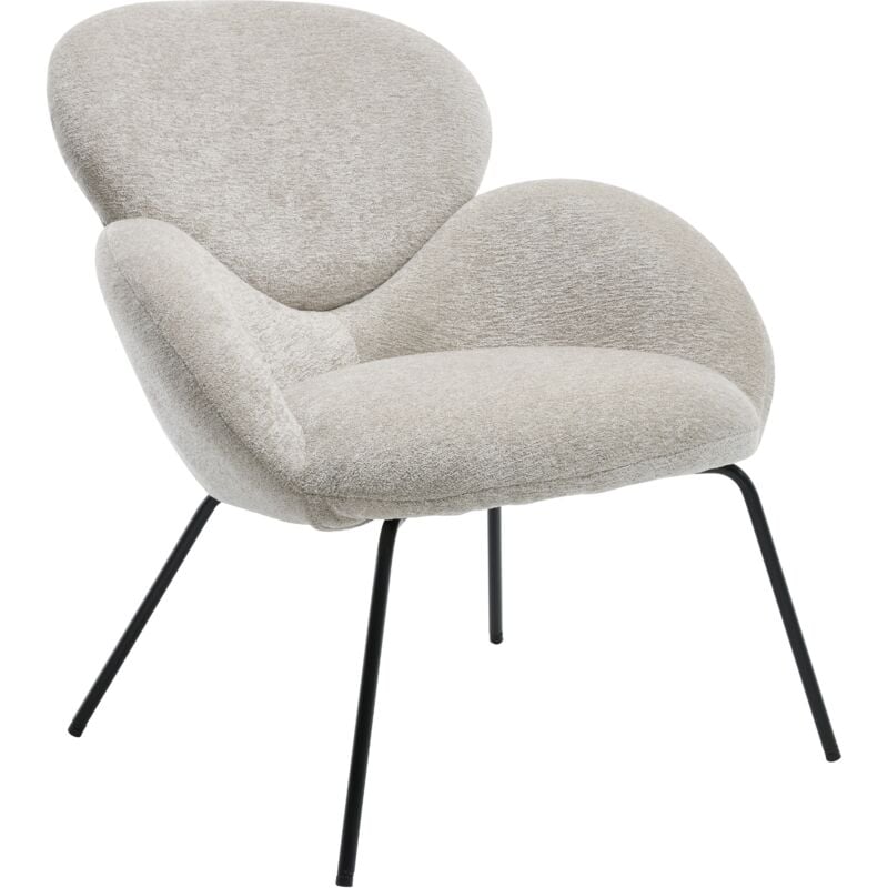 Wahson Accent Chair Chenille Upholstered Modern Leisure Armchair Simple Occasional Tub Chair with Black Metal Legs for Bedroom Living Room, Gray