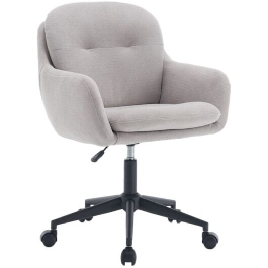 Wahson Office Chair in Chenille Modern Swivel Desk Chair with Wheels Task Chair Height Adjustable for Home Office Workplace, Grey