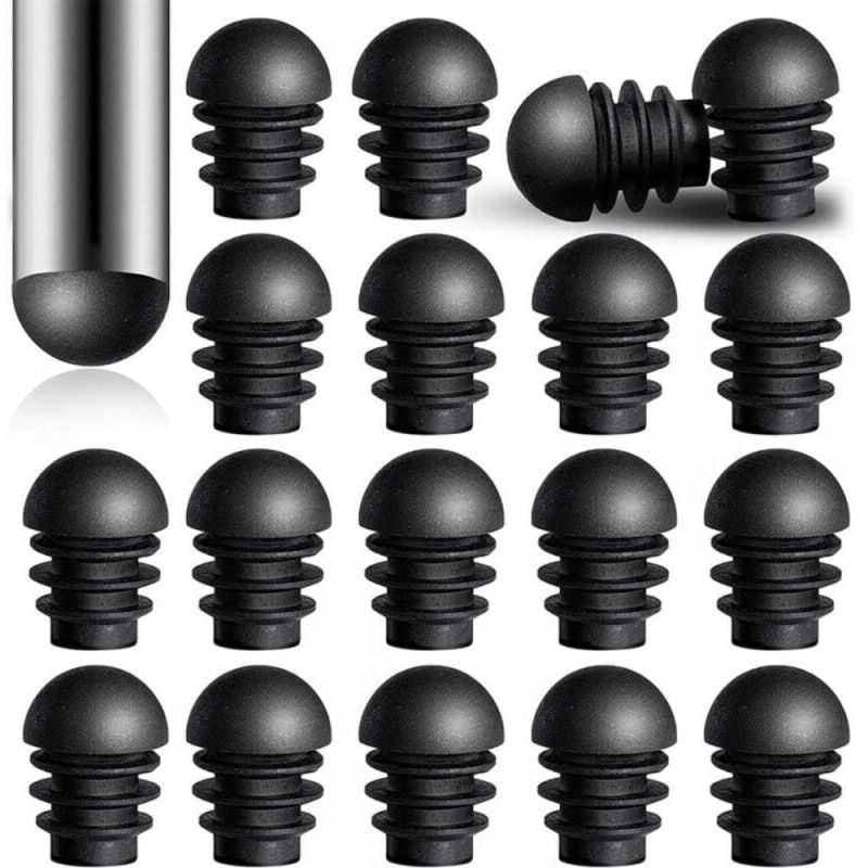 (24pcs) Round Plastic Tube Insert End Caps (15.8mm Outer Diameter), Chair Leg End Caps, Plastic End Cap Protectors