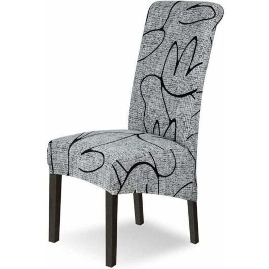 4-Piece Stretch Chair Cover Set, Large Dining Room Chair Cover, Removable and Washable Extra Large Chair Cover for Dining Room, Hotel, Kitchen Decor
