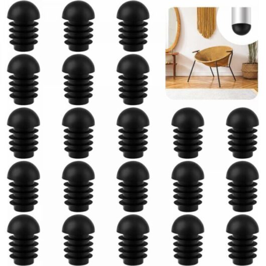 50 Pcs Chair Leg Caps, Round Chair Pipe Plugs, Chair Leg Protectors, Round Insert Caps for Chair Legs to Protect Furniture (19mm)