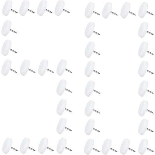 50pcs Furniture Glides, Teflon Foot Pads with Screws, Chair Glides, 20mm Furniture Hardware for Protecting Furniture and Floor Legs - 5mm Thick (20mm)