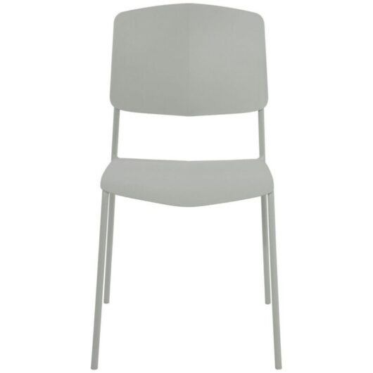 Academy Kitchen Chairs (Set of 2) - Plastic/Metal - L49.5 x W45.5 x H83.5 cm - Light Grey - Flat Packed