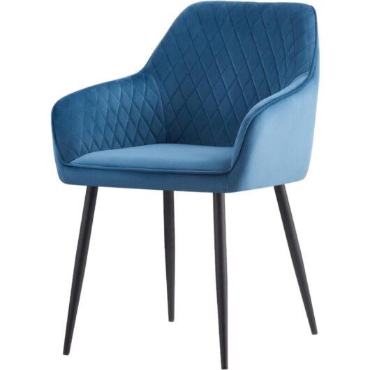 Ainpecca - 1X Dining Chairs Teal Velvet Padded Seat Metal Leg Kitchen Chair Home Office Room(Teal,1)