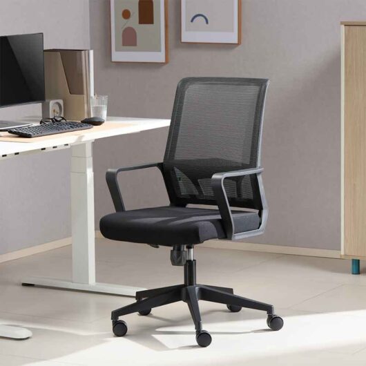 Alpine Fabric Home And Office Chair - Black