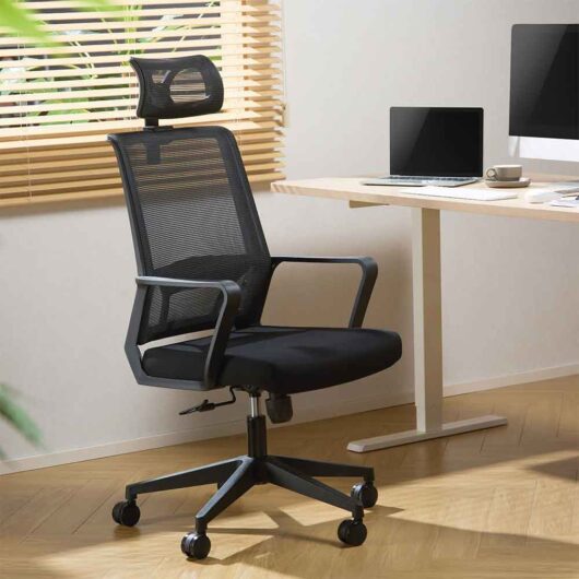 Alpine Fabric Home And Office Plus Chair - Black