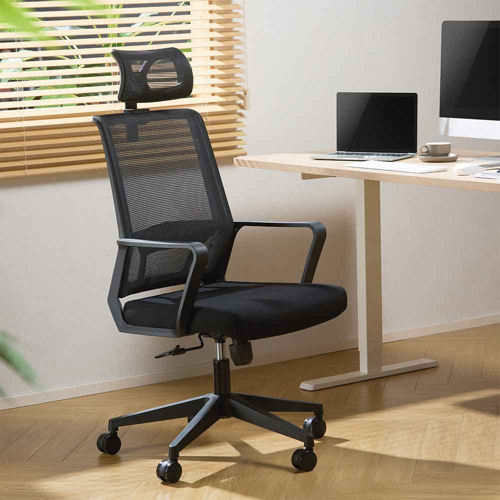 Alpine Fabric Home And Office Plus Chair - Black