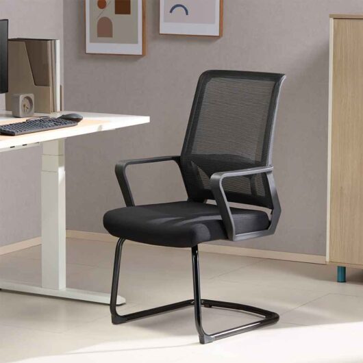 Alpine Fabric Home And Office Visitor Chair - Black