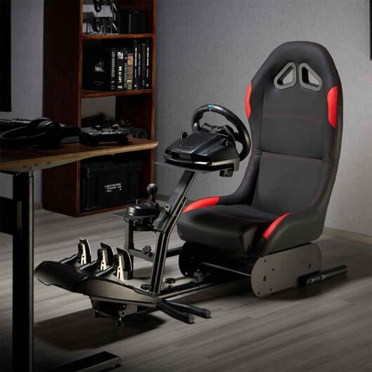 Alpine Faux Leather Cockpit Racing Chair - Red Black