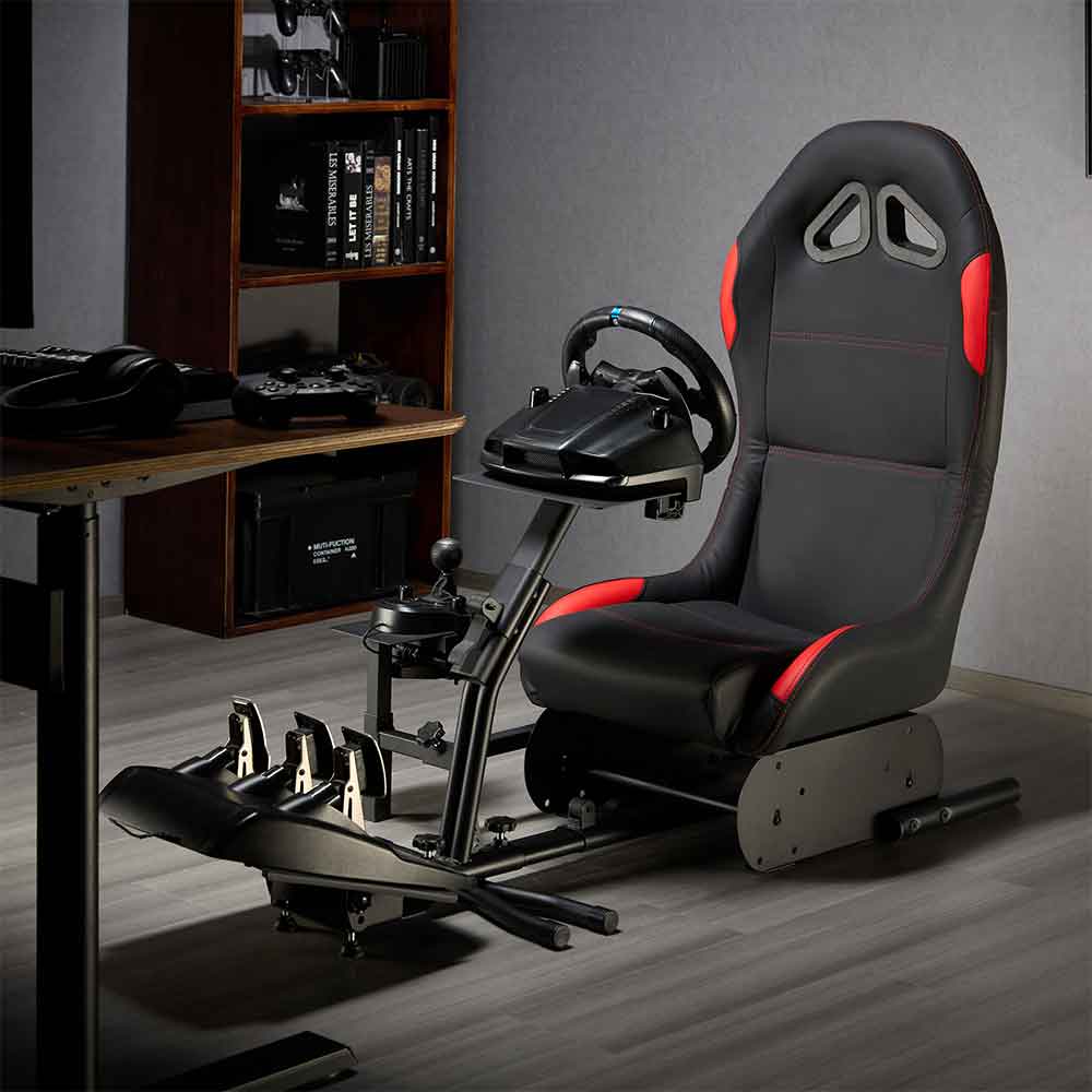 Alpine Faux Leather Cockpit Racing Chair - Red Black