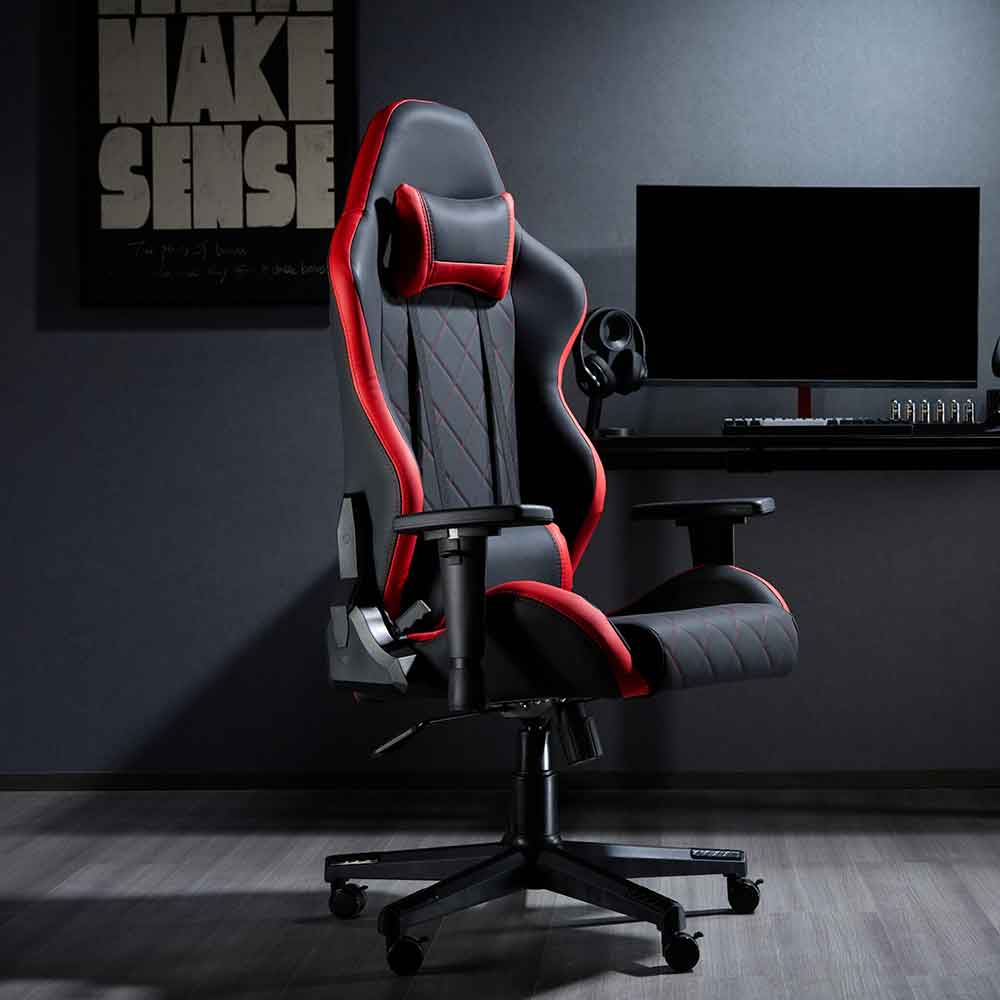 Alpine Faux Leather Home And Office Gaming Chair - Red Black