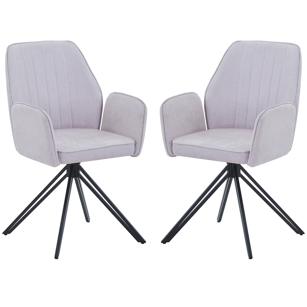 Arta Fabric Dining Chairs In Pair - Natural